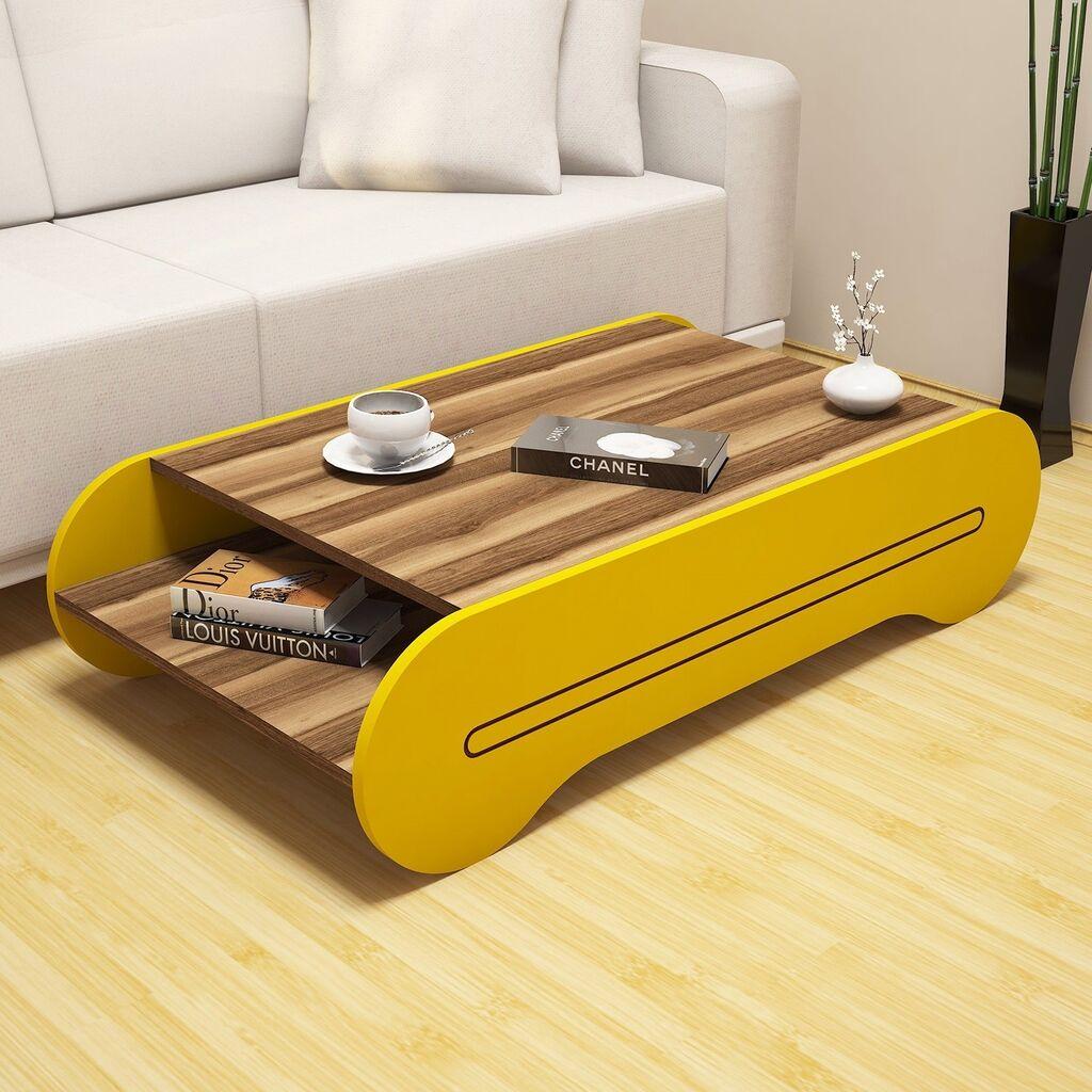 Маса Hanah Home Cool Club, 120x30x63,6, оревово-жолта