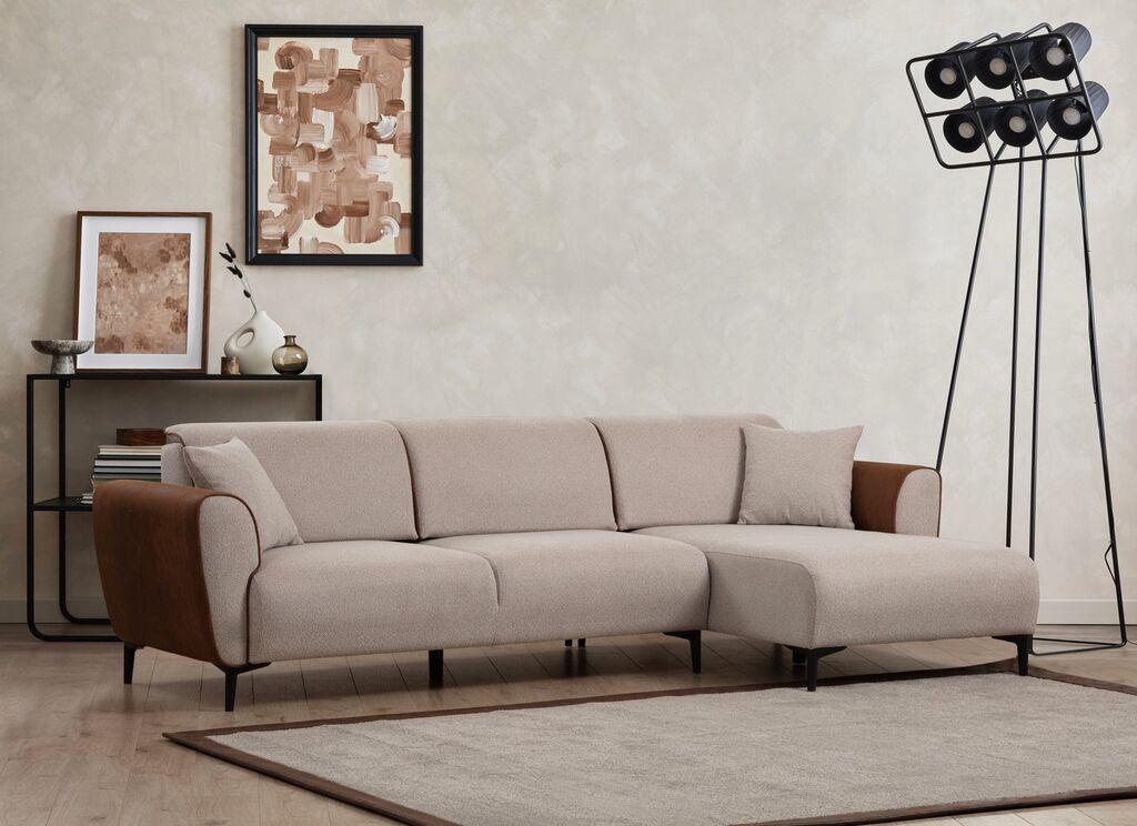 Аголна софа Atelier del Aren 145x43x206cm Беж-Цимет