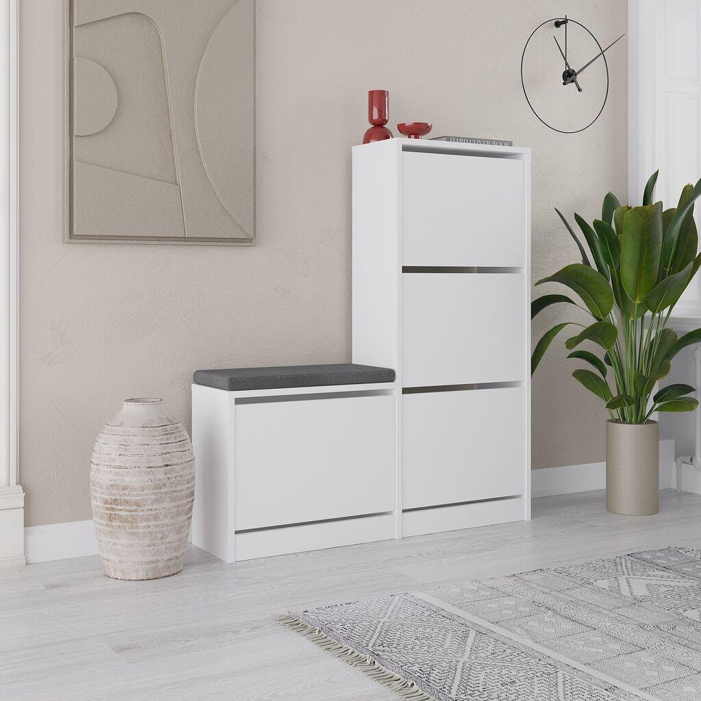 Hanah Home Чевларник Dude 105X118,5X26 Cm Бел
