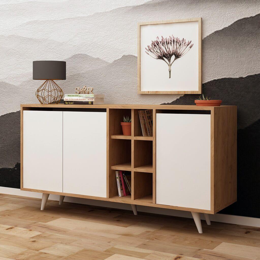 Комода Hanah Home Seria, бел даб