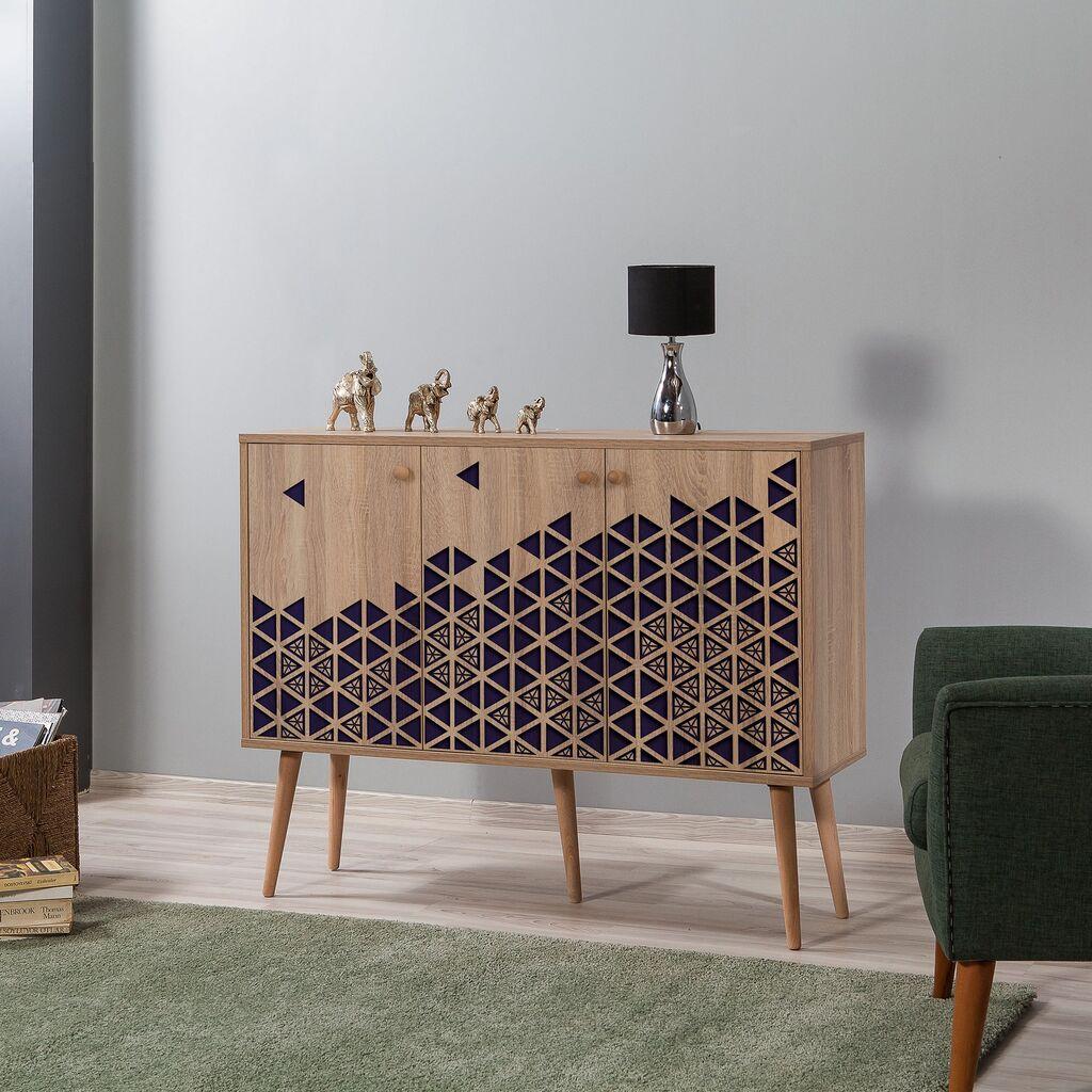 Комода Hanah Home Mega 123, кафеаво-виолетова