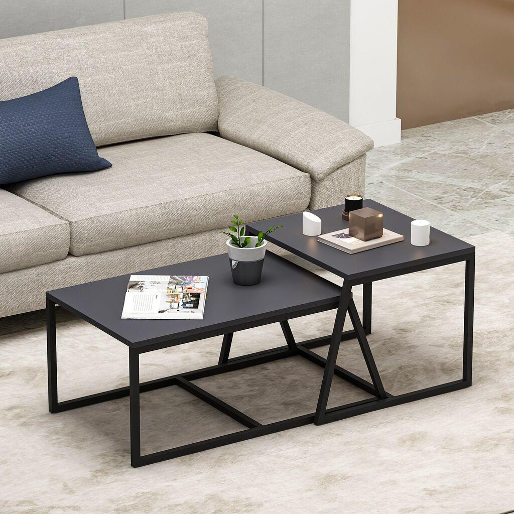 Маса Hanah Home Club Minimal 75x38x50cm Антрацит