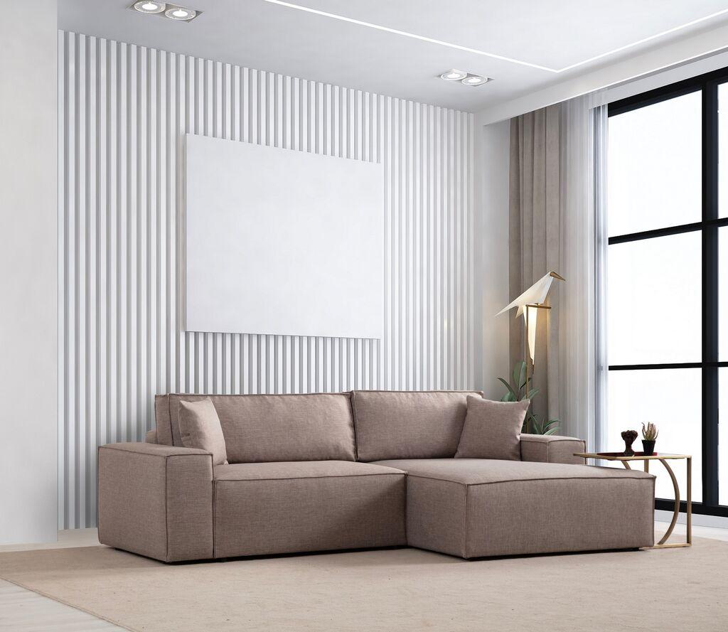 Аголна гарнитура Atelier del Sofa Pirlo 145x43x206cm кафеава
