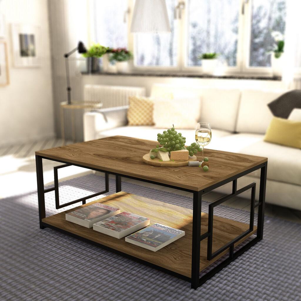 Маса за дневна соба Hanah Home Kelvin, црно-кафеава