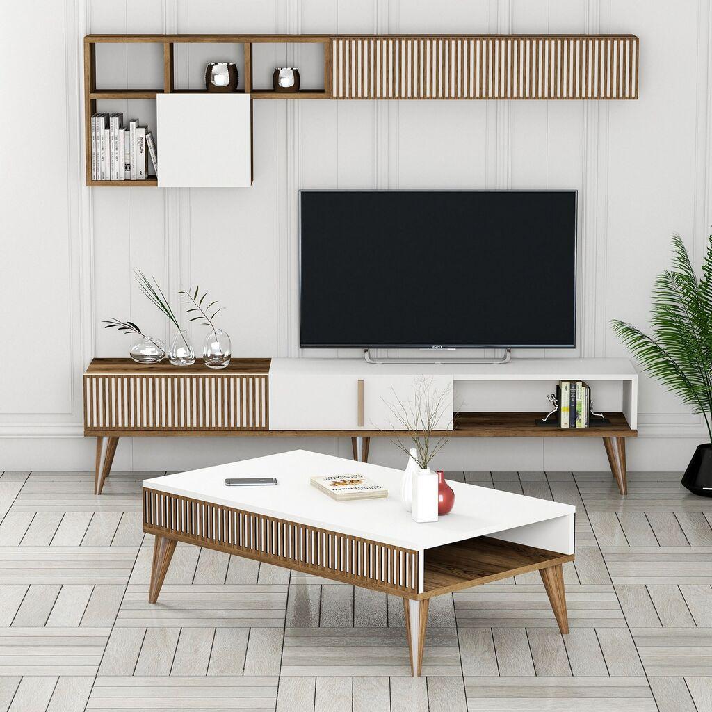 Hanah Home Set ТВ комода и клуб маса од орев
