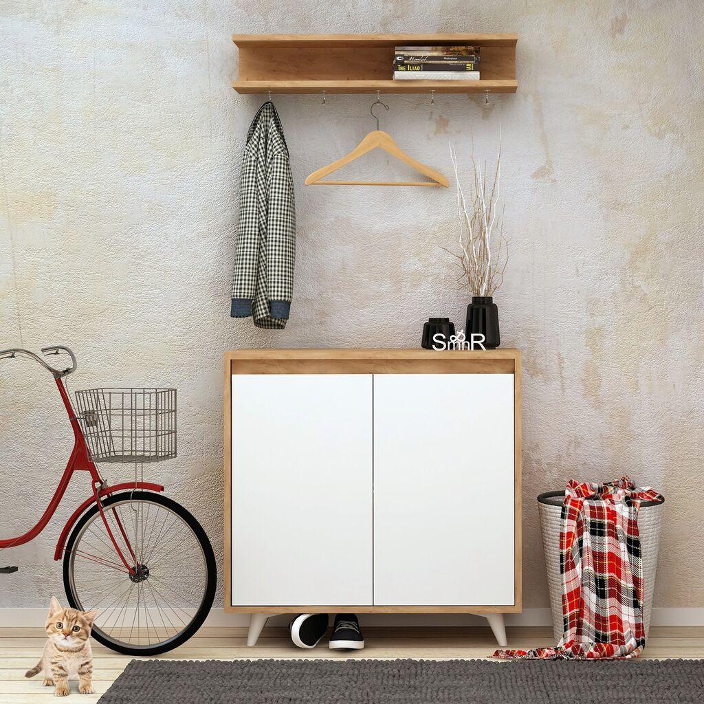 Полица за чевли Hanah Home Obsoyo, кафеаво-бела