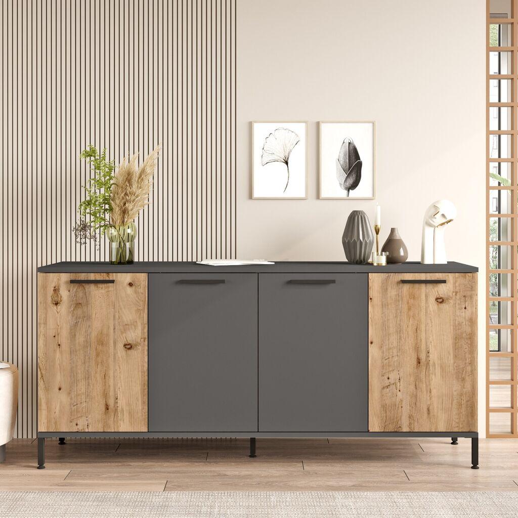 Комода Hanah Home 160x71.8x40см Беж-Антрацит