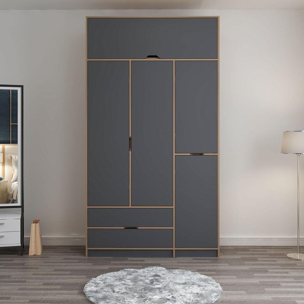 Гардеробер Hanah Home Elina 140x253x52 см Антрацит-беж