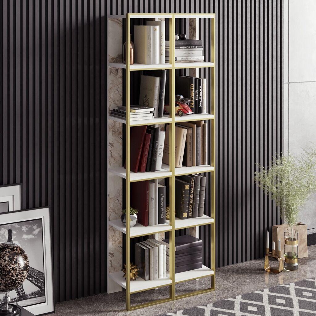 Хана Хоум Полка 2 Бела полица за книги 32,2x178,5x31,3 см, бела