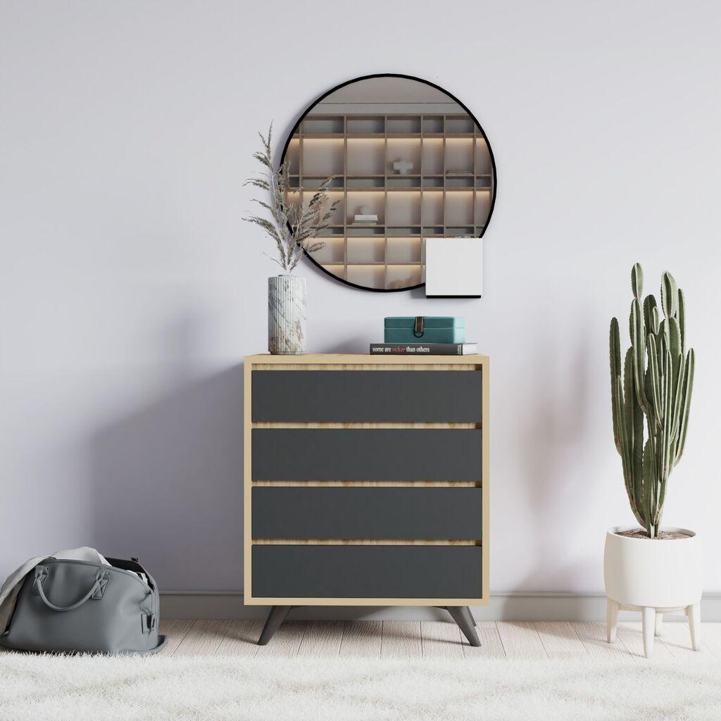 Комода Hanah Home Suvera 70x86x40cm даб-антрацит
