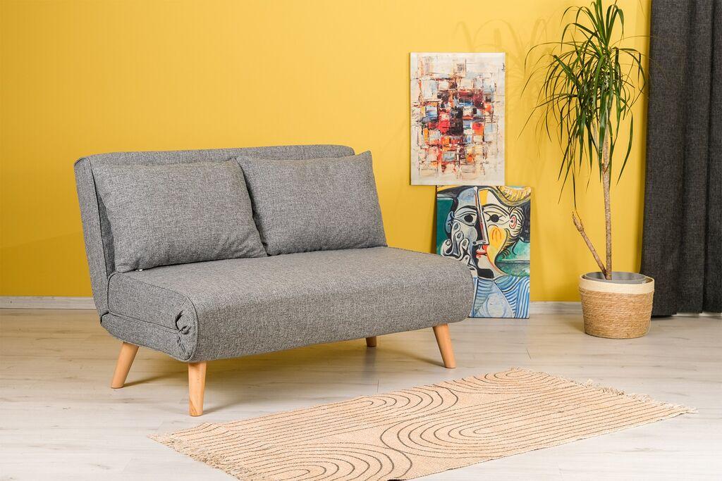 Atelier del Sofa Преклопен тросед, 2 седишта, светло сива боја