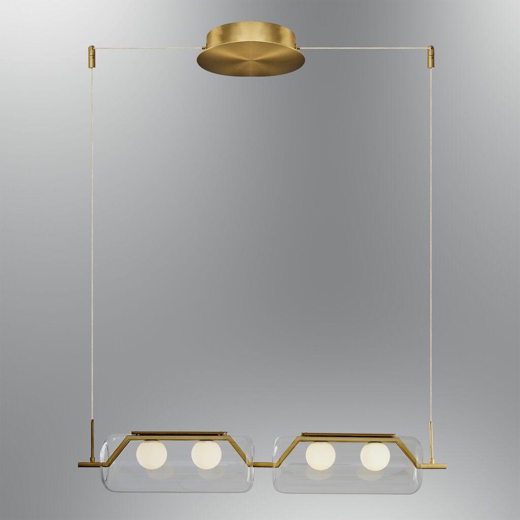 Opviq Luster 3436-2AS-03, 75 cmx12 cmx120 cm, 4x1.5W G4, златни бои