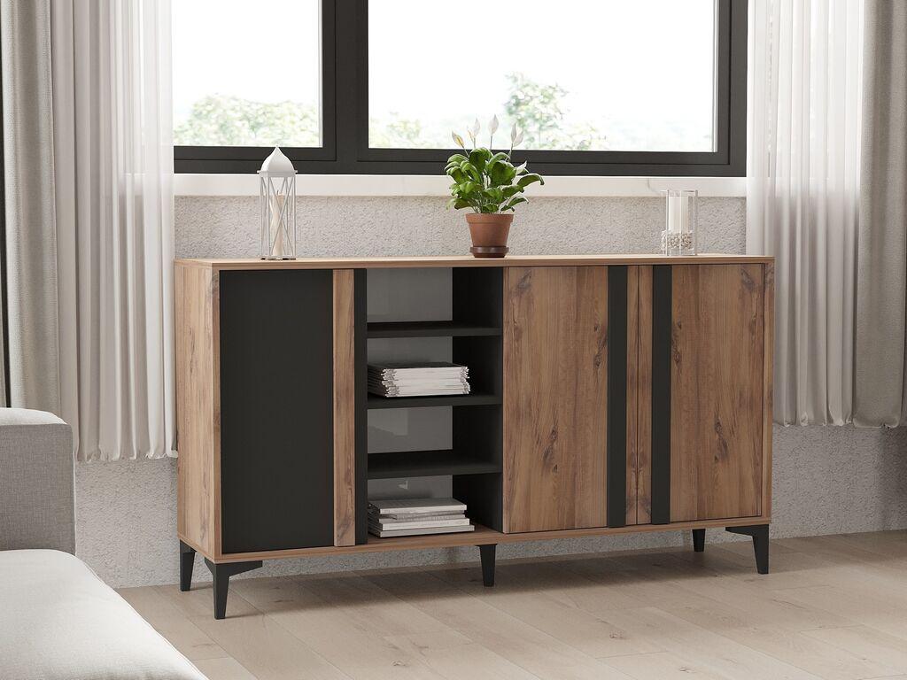 Комода Hanah Home Dora 160x90x40cm Беж-Антрацит