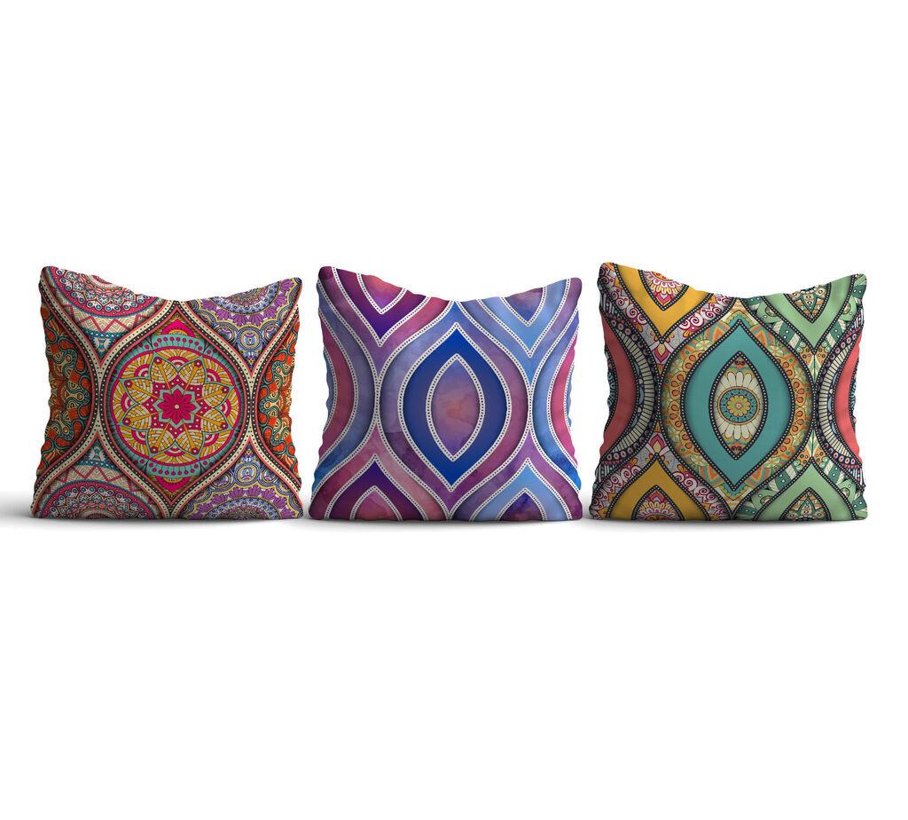 Комплет од 3 перници Aberto Design 43x43cm Шарени