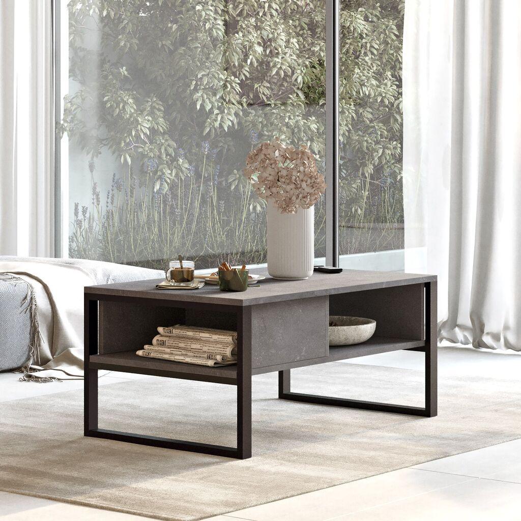 Маса за дневна соба Hanah Home ML34 RG, сиво-црна