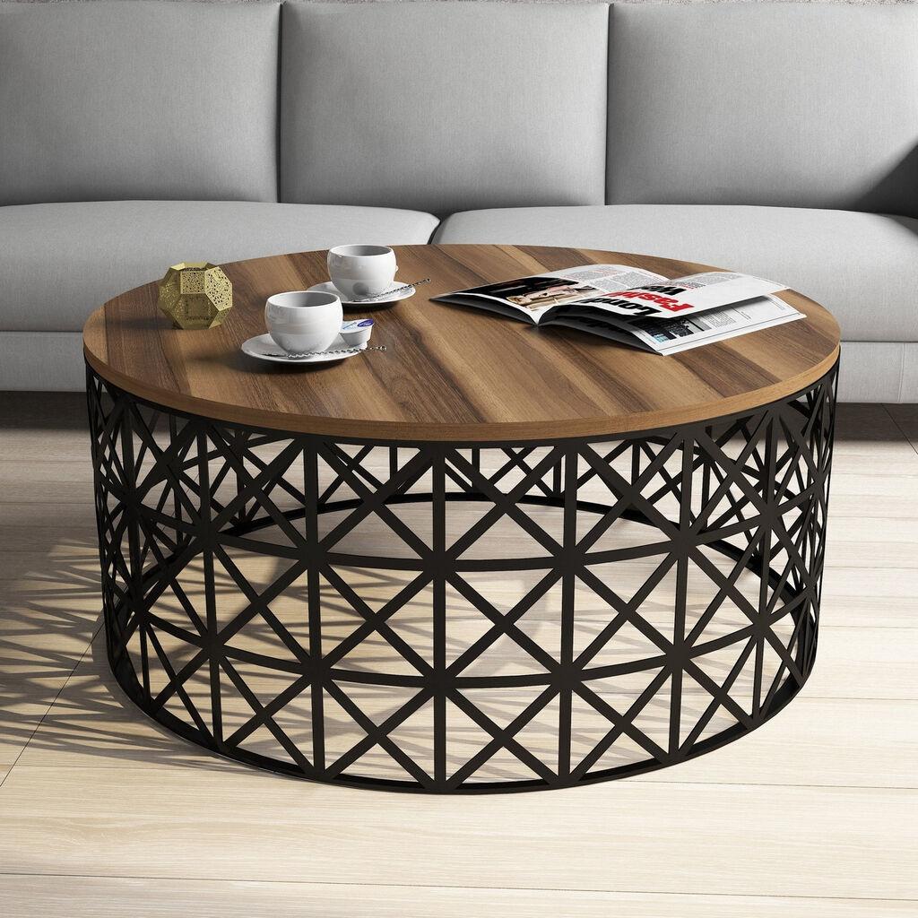 Масичка за дневна соба Hanah Home Celine, кафеаво-црна
