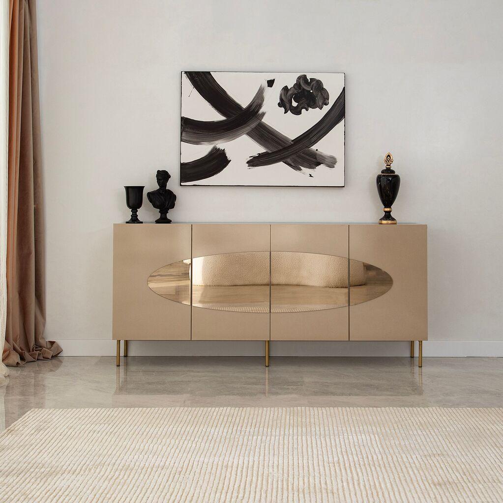 Комода Hanah Home Lago 180x80x40cm бронзено-златна