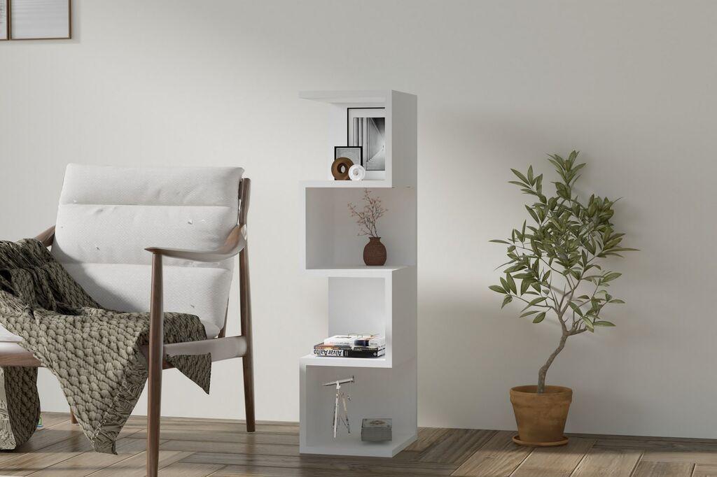 Hanah Home Полица за книги Alin, 25x95x27cm, бела