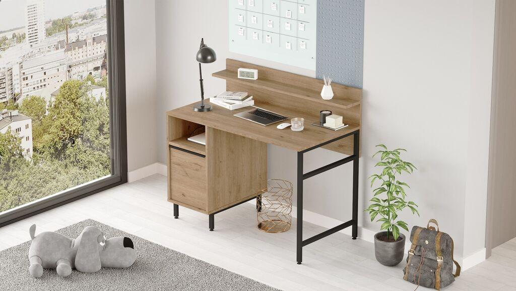Работна маса Hanah Home 120x99,8x54 см, орев