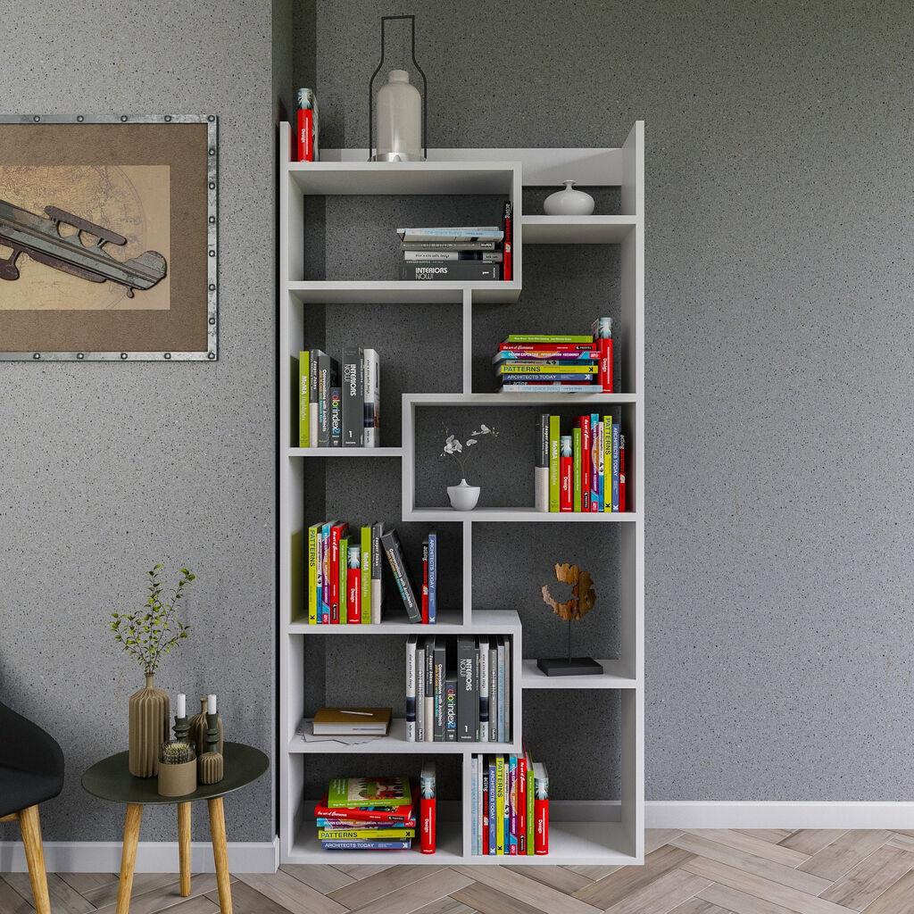 Хана Хоум Кутап Бела полица за книги 90x182x22 см, бела