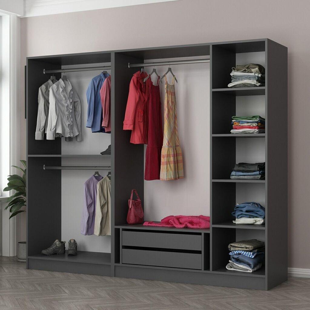 Гардеробер Hanah Home Kale 190 Anthracite v2, 225x190x52 см,