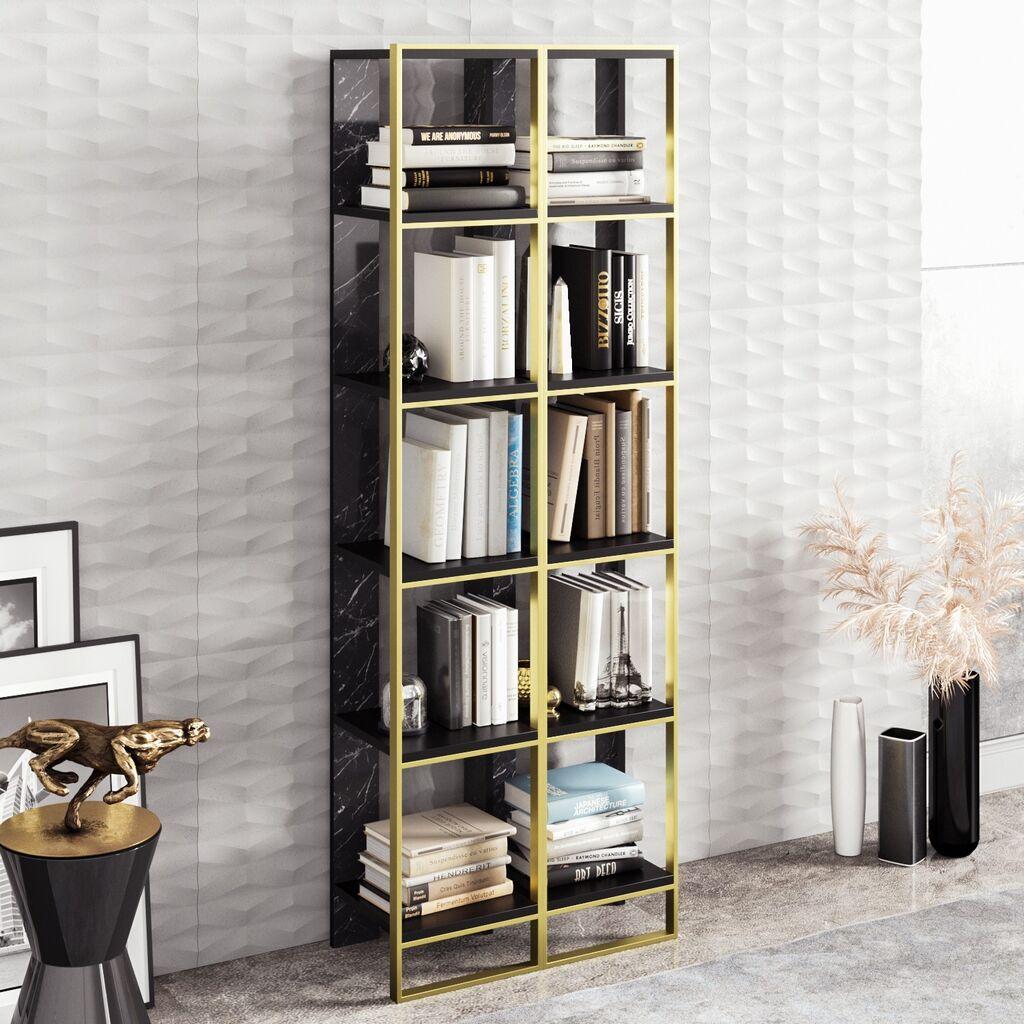 Полица Hanah Home 32,2x178,5x31,3 см Златно-црна