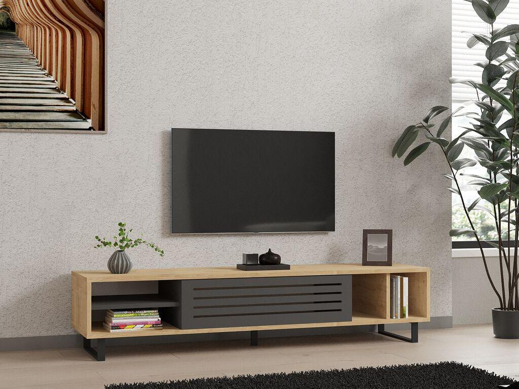 Полица за телевизор Hanah Home Sapphire, кафеаво-темно сива