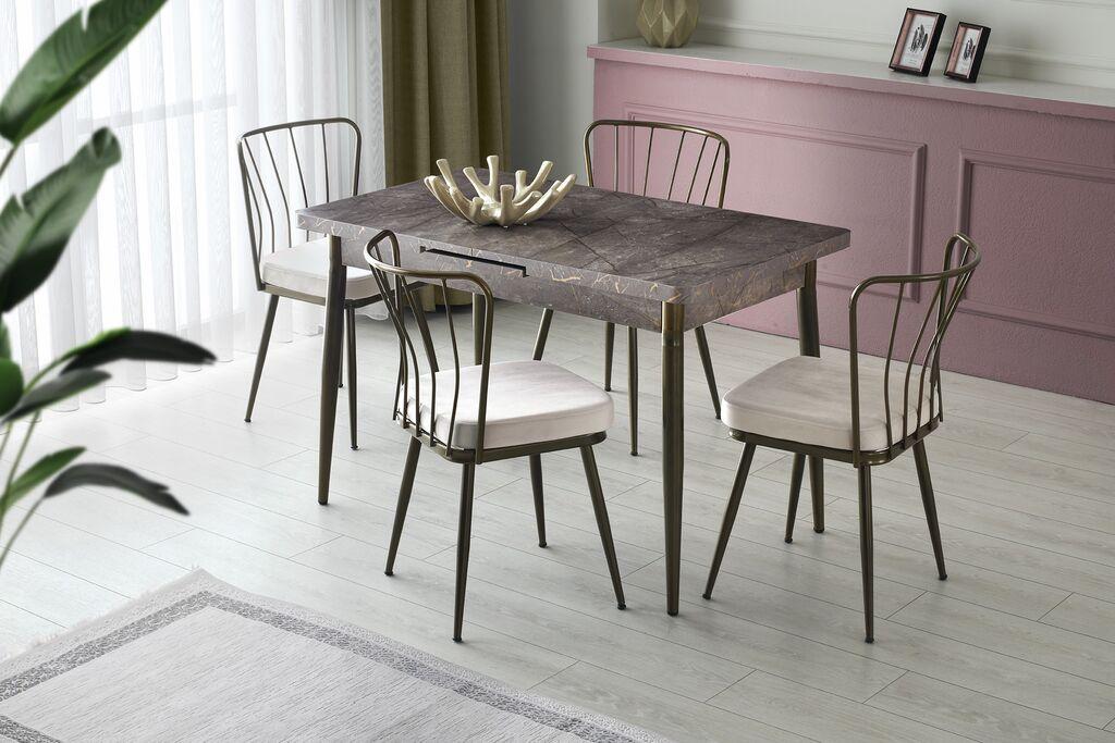 Трпезариска маса Hanah Home 120x75x70cm крем боја