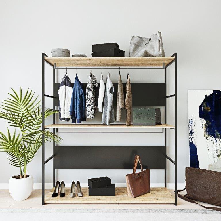 Гардеробер Hanah Home Perpa Oak-Black