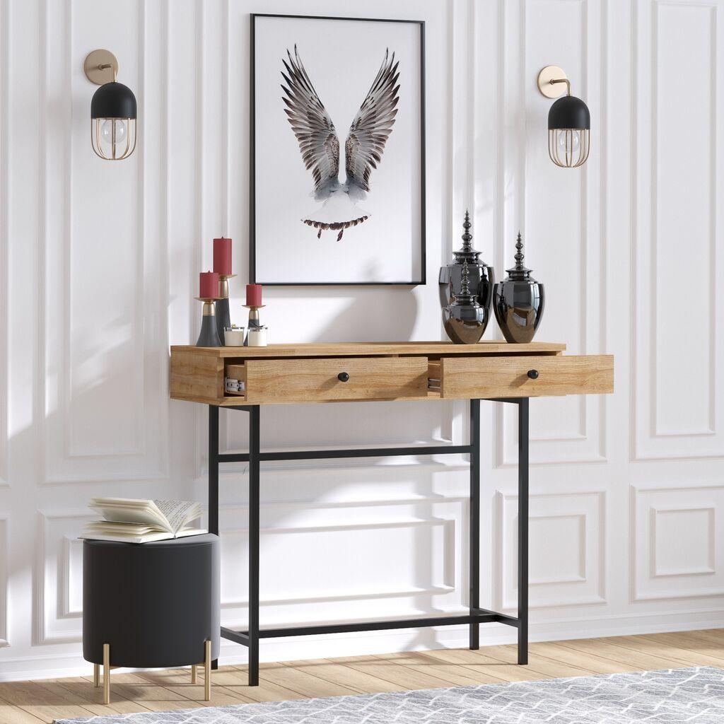 Полица Hanah Home 100x86x35cm даб-црна
