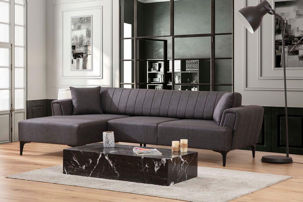 Аголна гарнитура Atelier del Sofa Hamlet 95x77x140cm темно сива