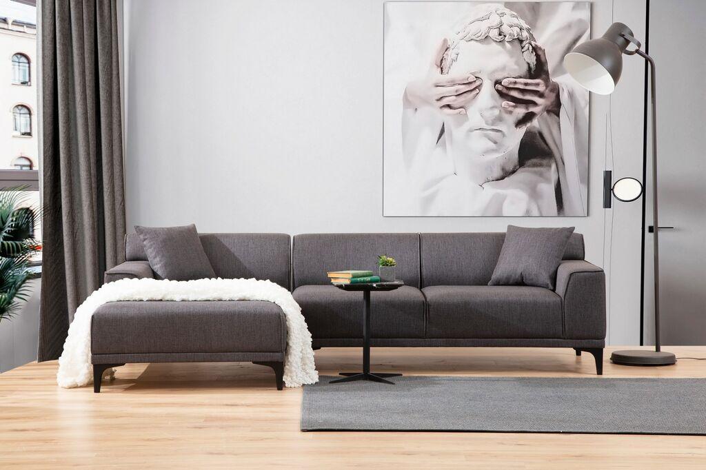 Atelier del Sofa Аголна софа Petra, 145x250x87 cm, антрацит