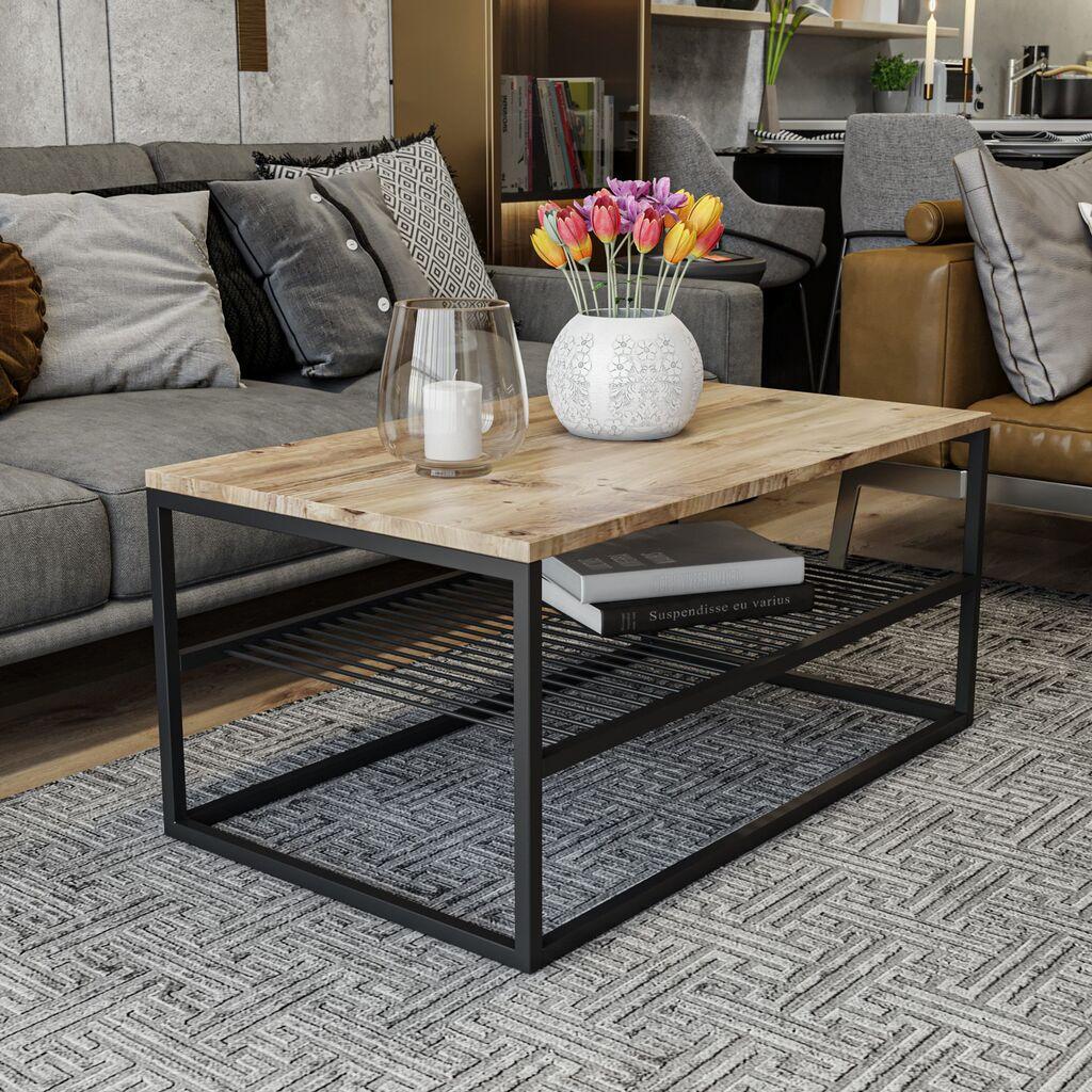 Маса Hanah Home Club Asude 95x43x55cm дабово-црна