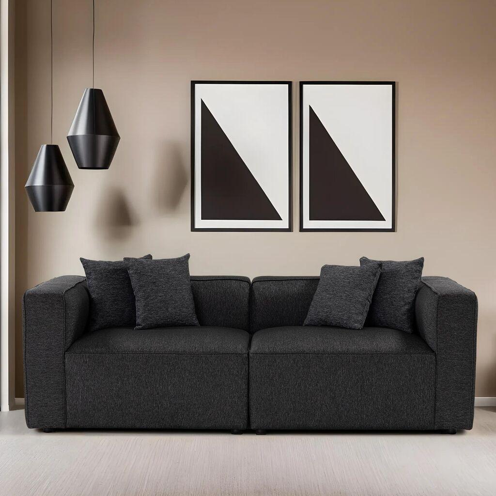 Atelier del Sofa Двосед Mora XL 220x69x90cm Антрацит
