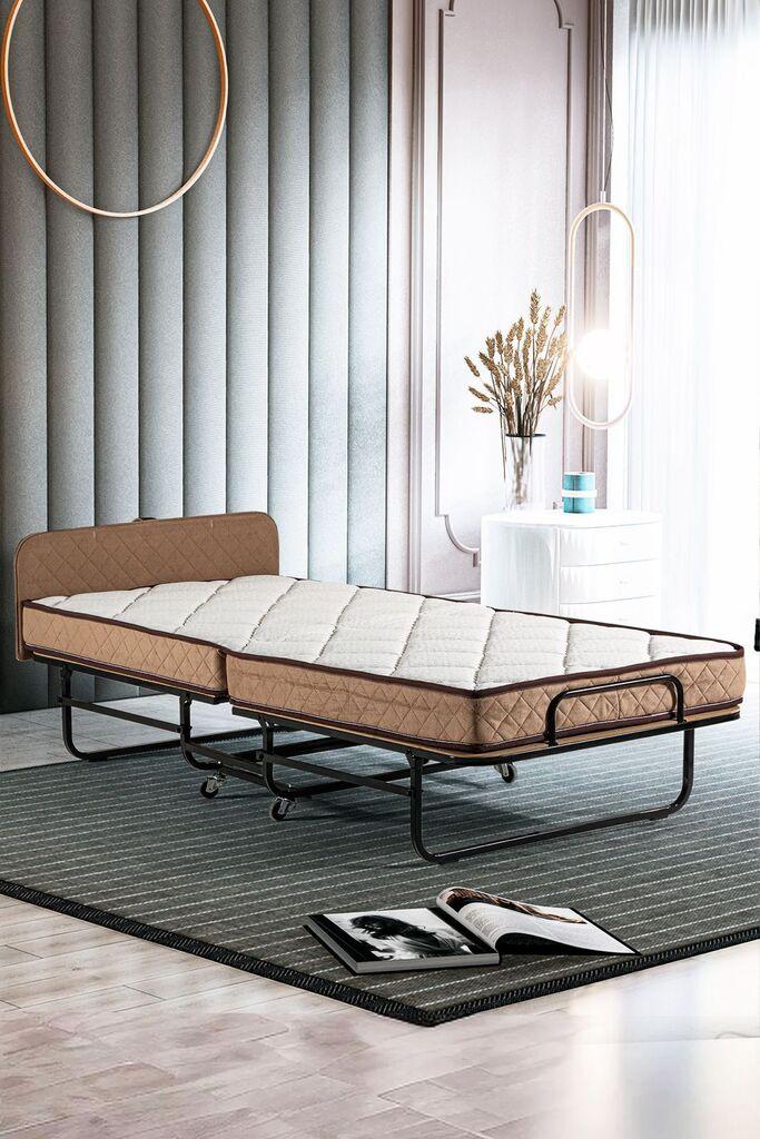 Hanah Home Кревет на расклопување Supreme 90x15x200 см црно