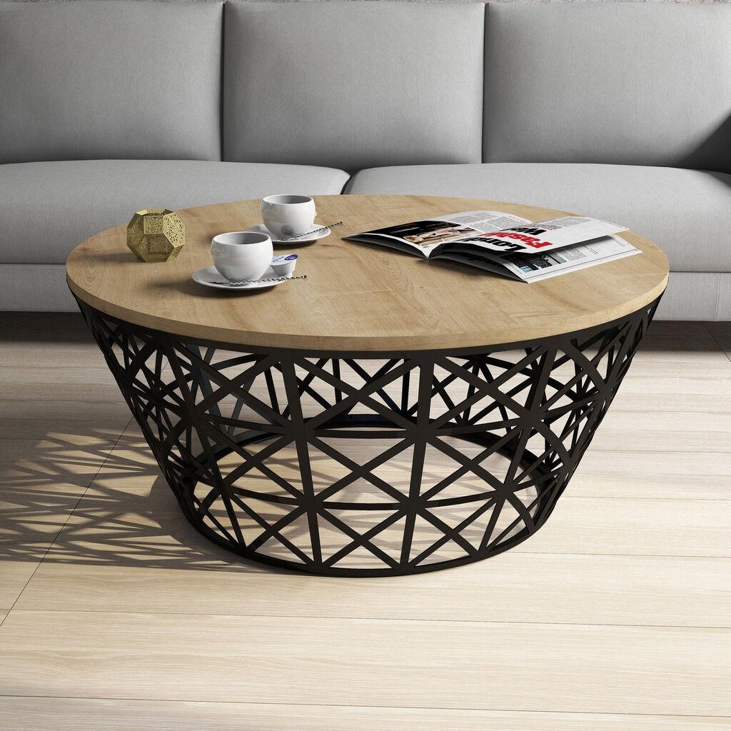 Hanah Home Porforje маса за дневна соба, кафеаво-црна