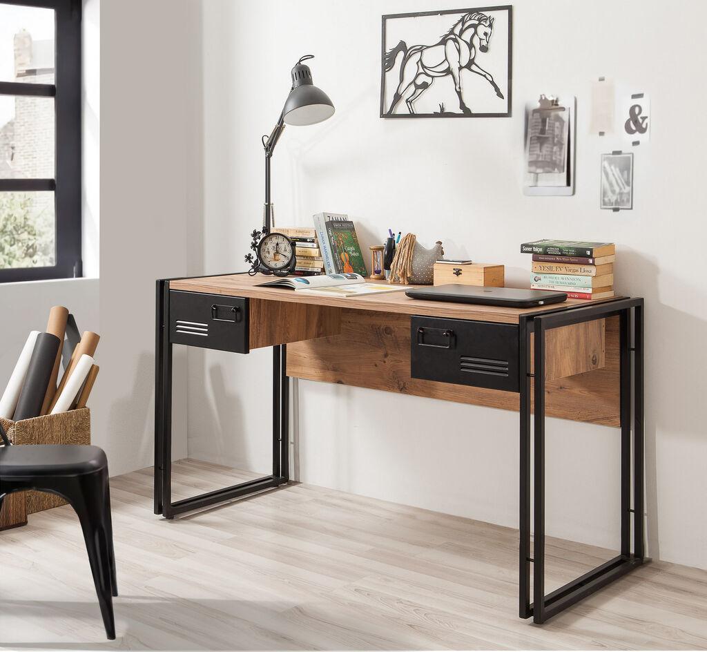 Hanah Home Биро 139x75x60 см, беж-црна