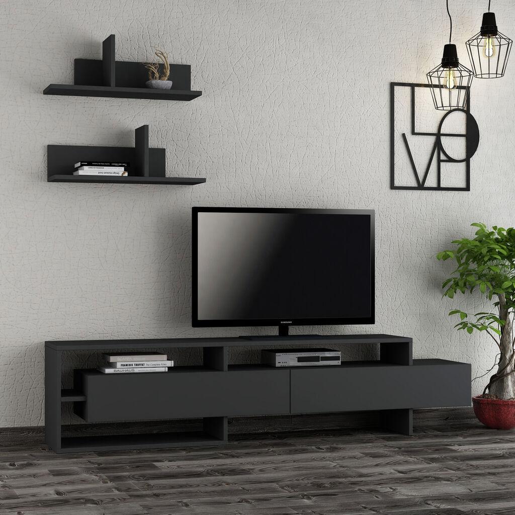 Hanah Home TV Gara полица, темно сива боја