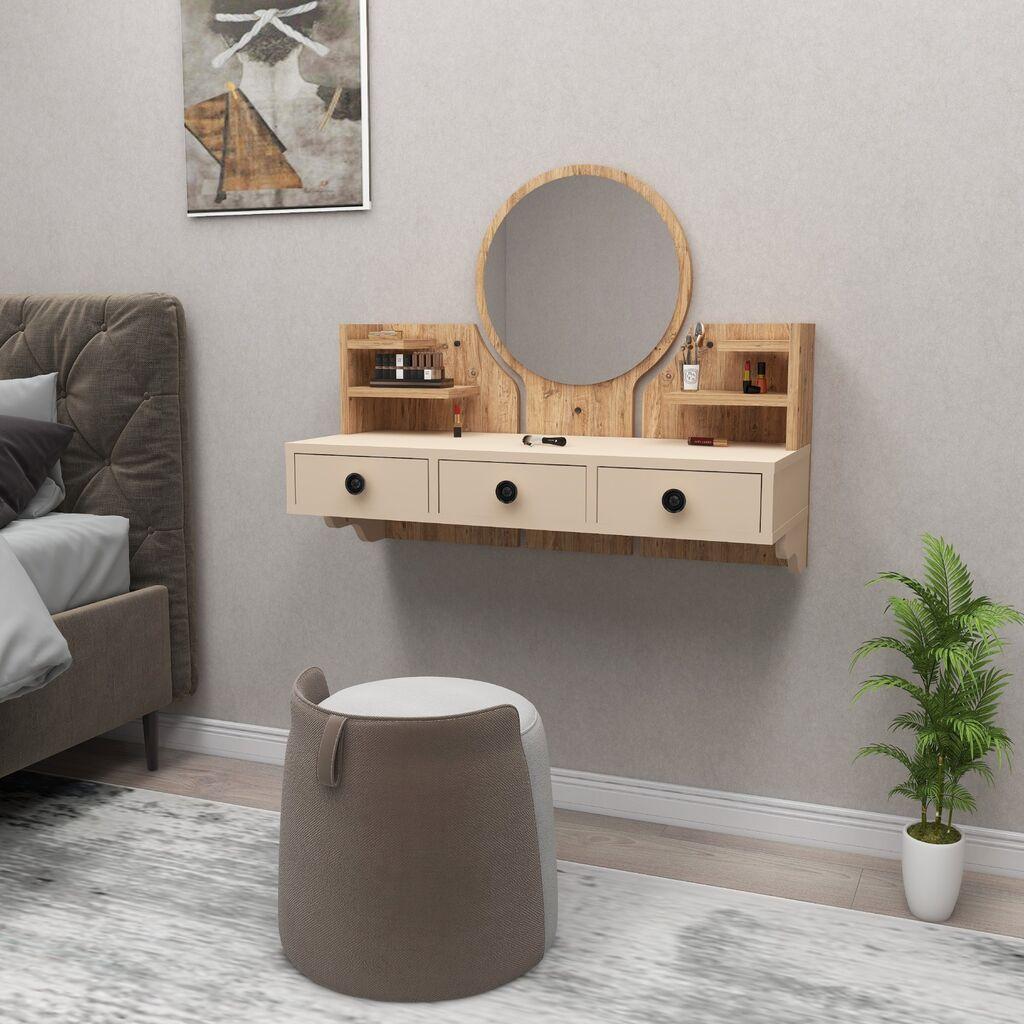 Маса за шминкање Hanah Home 90x75x36.8 см беж