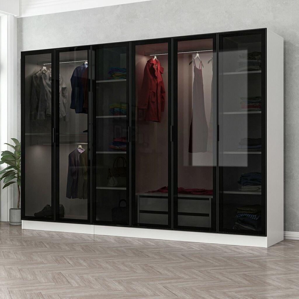 Гардеробер Hanah Home Кале 270x190x52 см Бело-Црно