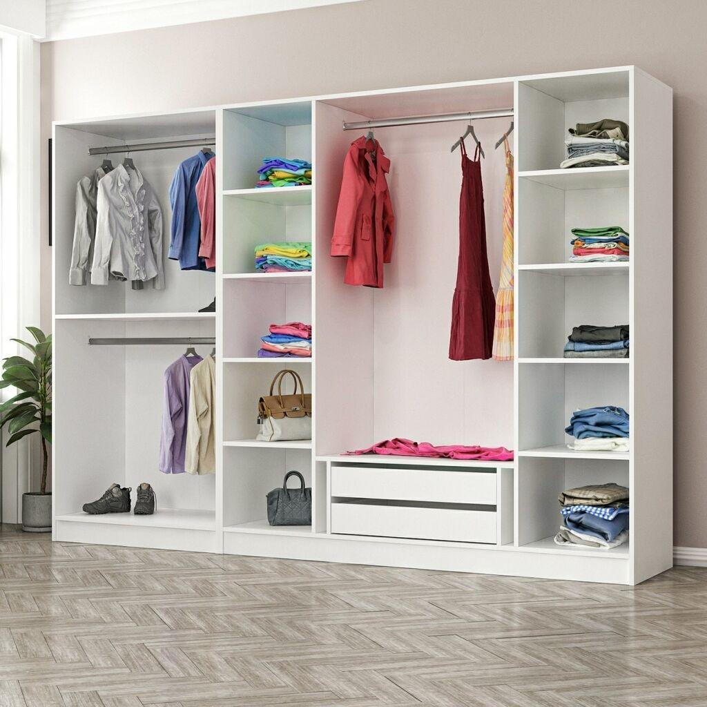 Гардеробер Hanah Home Кејл 270x190x52 см Бела