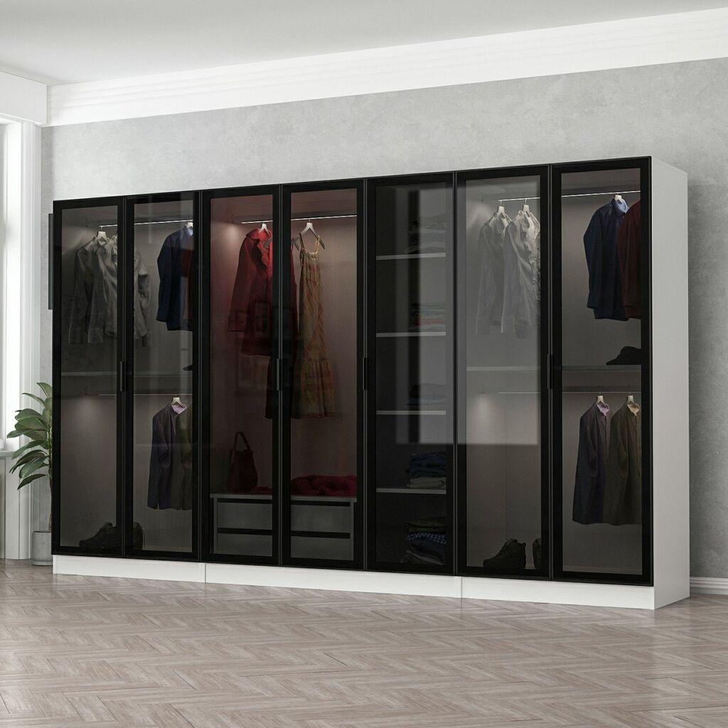 Гардеробер Hanah Home Кале 315x210x52 см Бело-Црно