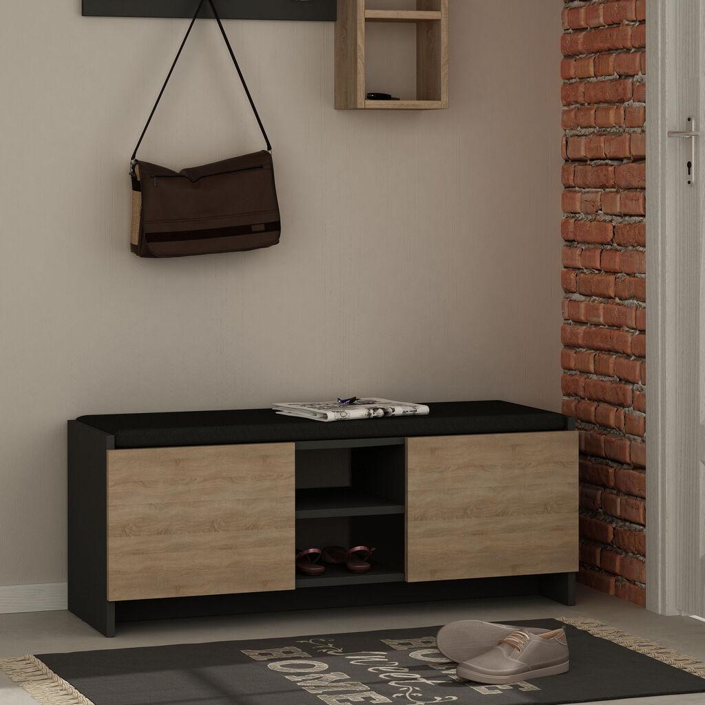 Полица за чевли Hanah Home Zulla Anthracite Sonomo (776HMS3907), црно-кафеава