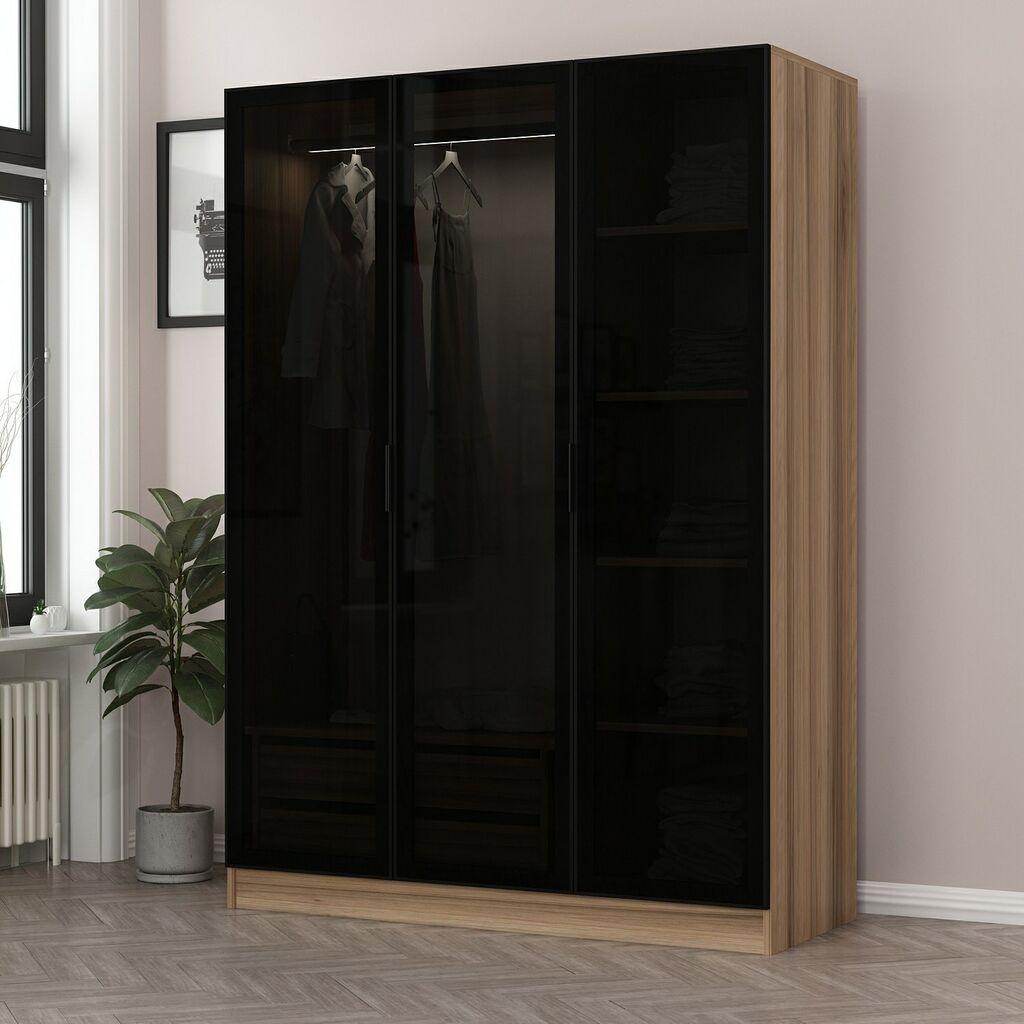Гардеробер Hanah Home, Кале 135x210x52 см, темно сива
