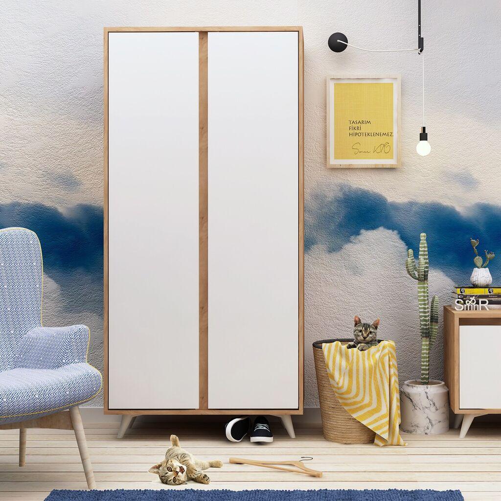Гардеробер Hanah Home Ajumma 100x187x52cm даб-бела