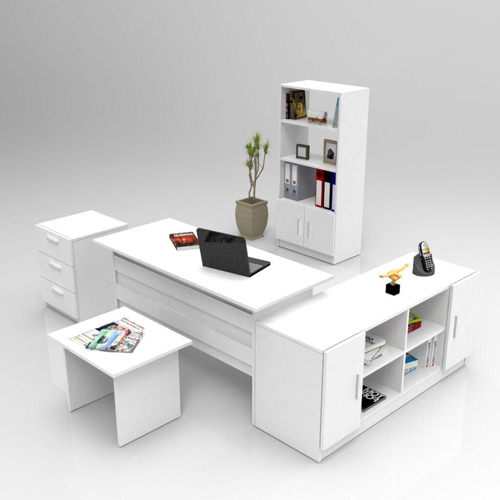 Hanah Home Канцелариски мебел од 5 дела VO15 W, бел
