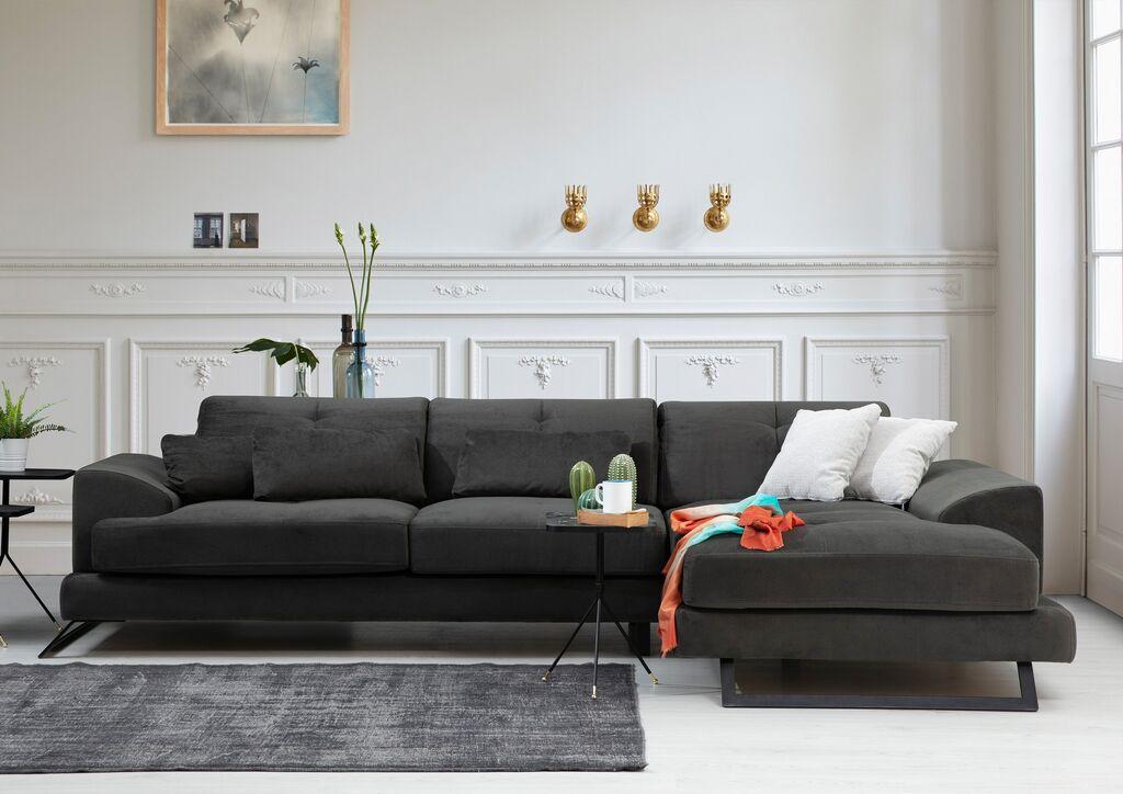 Atelier del Sofa Аголна гарнитура Frido, антрацит 100×92×308 cm