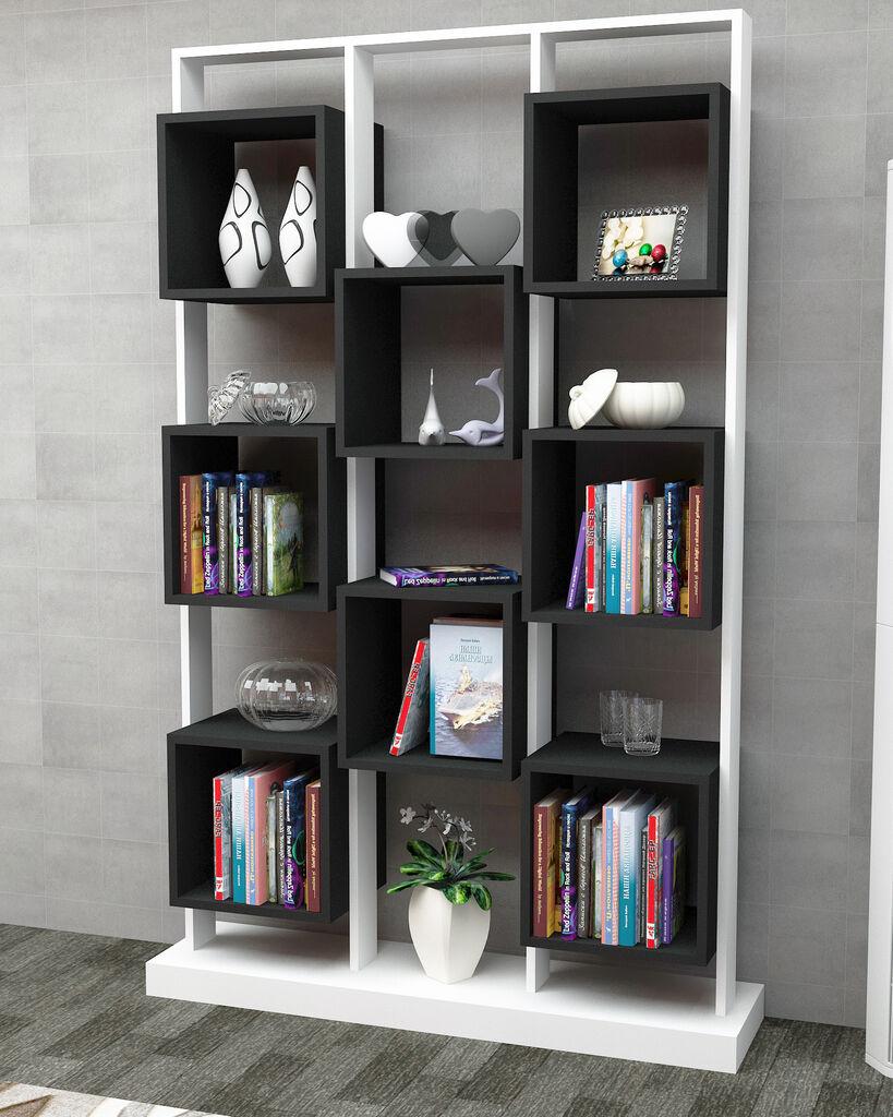 Полица Hanah Home 120x188x29.5 см Бело-Црна