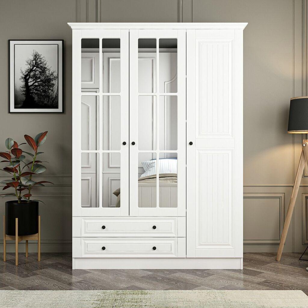 Гардеробер Хана Хоум 135x190x52 см Бела