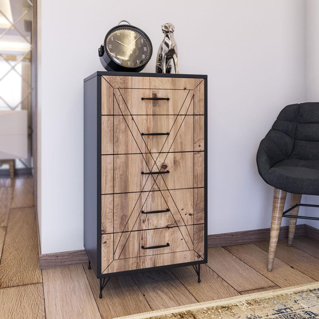 Комода Hanah Home Planet 50x95x40cm антрацит-даб